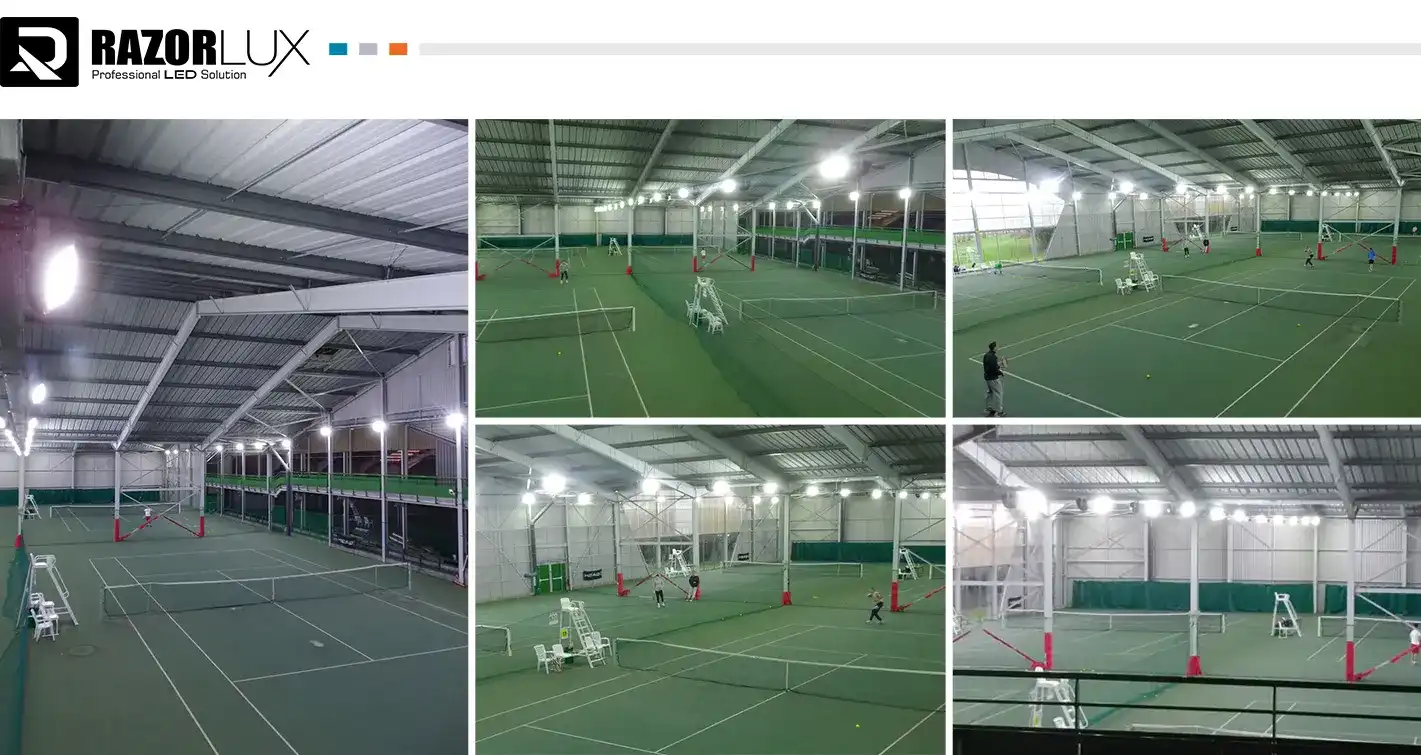 indoor tennis court lighting project picture