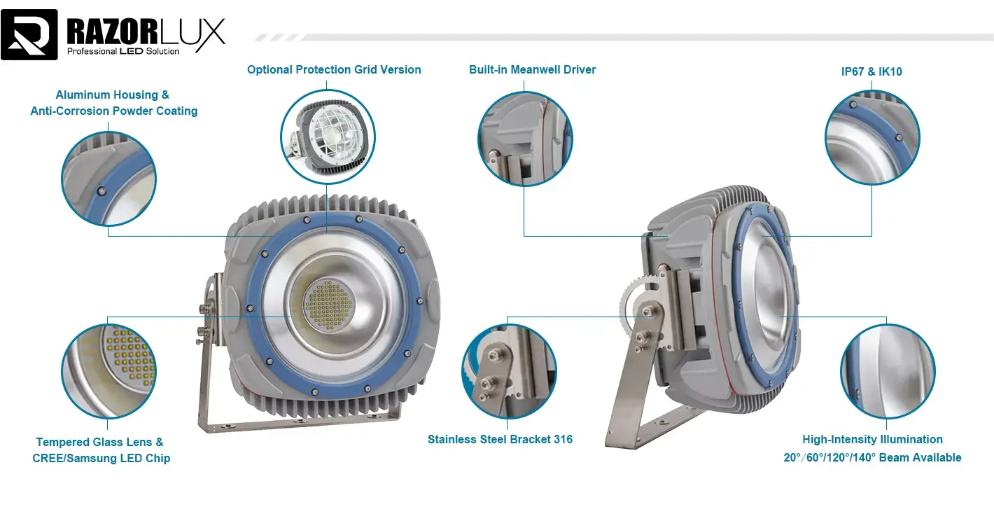 low mast flood light basic features